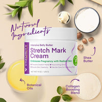Vigority Stretch Mark Cream for Pregnant Women: Belly Butter for Expecting Moms - Moisturizing Lotion for Skin Elasticity - Maternity Skin Care Cream - 4 Oz