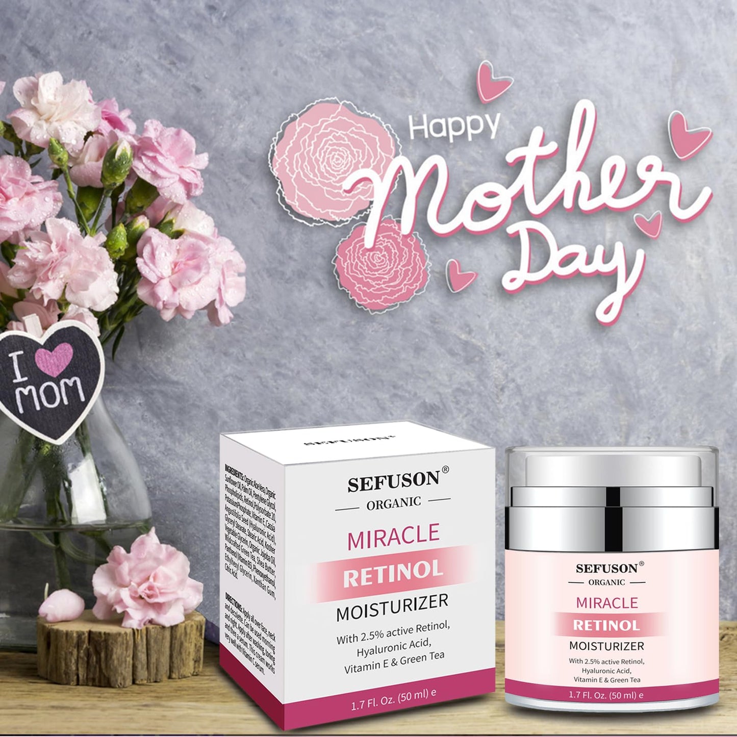 Retinol Moisturizer Cream,For Face&Eye Area Anti Aging Wrinkles & Acne & Fine Lines,with Vitamin E&Hyaluronic Acid & Jojoba Oil.Best Night&Day Facial Cream.With 2.5% Active Retinol (50Milliliter)
