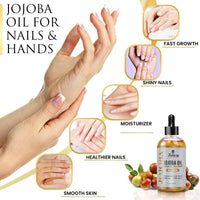 KANZY HAIR AND BEAUTY Kanzy Jojoba Oil Organic Cold Pressed 100% Pure 120ml Unrefined Hexane Free Carrier Oil for Hair Nails Body Skin & Face Body Oil