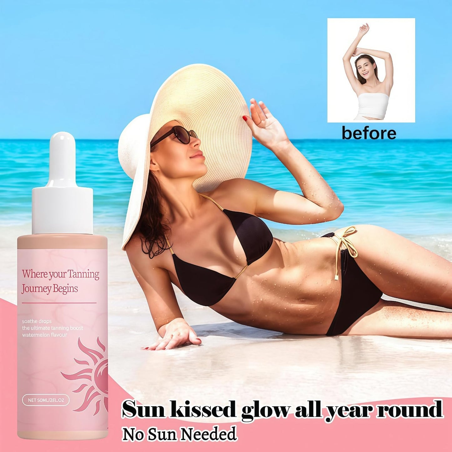 Sunless Tanning Drops,Enhancing Natural Skin Tone without the Sun Damage,for All Skin Types,T-an-ning Dro-ps,Tan-ning Oil,Tanning Moisturiser,T-an-ning Cream,Self Ta-n,Face T-an Dro-ps