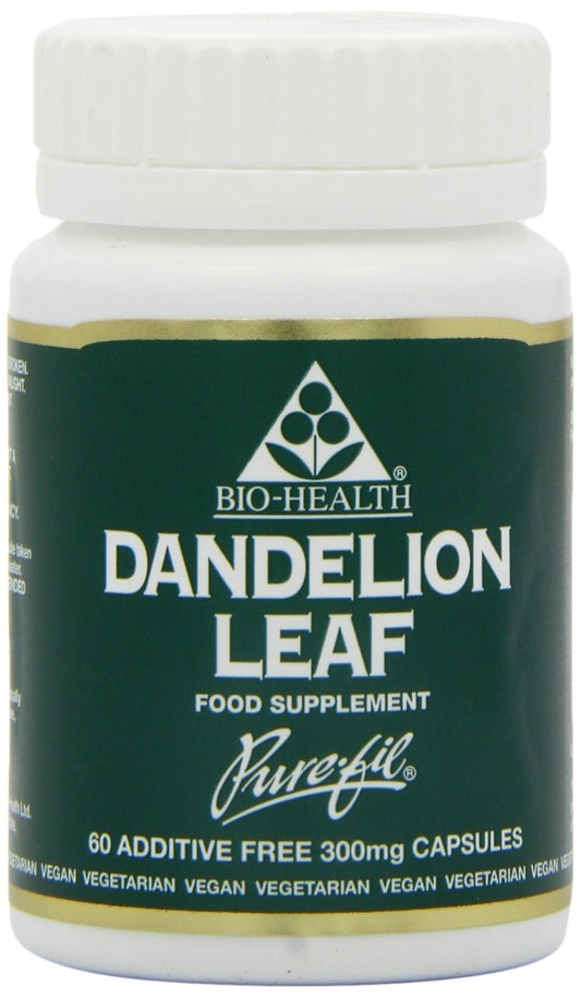 Bio-Health Dandelion Leaf Herbal Food Supplement for General Health, Support for Healthy Digestion, Healthy Bones and Boosts The Immune System, Additive Free, 60 Capsules