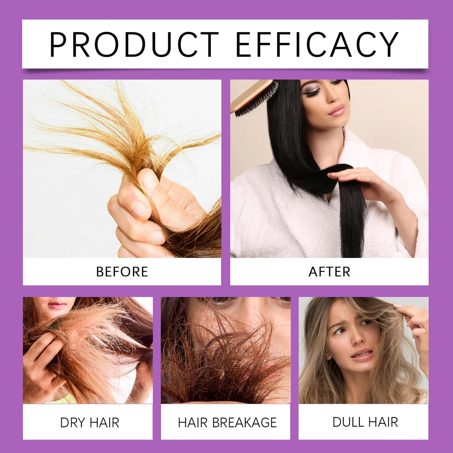 Siyinzu 100G Purple Hair Mask,Hair Repair Moisturizing Conditioner,Deep Conditioning Keratin Hair Mask,Collagen H-air M-ask,H-air Oil M-ask,Add Shine,Cool Tone,Lighten&Soften