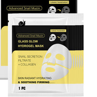 IZBEAUVO Snail Mucin Glass Glow Hydrogel Face Masks Skincare, Overnight Collagen Face Mask, Snail Mucin Serum Mask, Glass Skin Face Mask, Korean Face Mask For Hydration Boost,Radiant,Smooth,Firm,6EA Sheet Mask