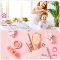 URTHEONE 2Pcs Travel/Mini Hair Brush Boar Bristle Hairbrush for Girls Boys Kids Women Men,Detangling Brush for Thick Curly Thin Long Short Dry Hair