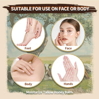 Cureluxe Natural Organic Beef Tallow Cream,Tallow Face Cream with Grass Fed Beef Tallow,Honey,Castor Oil,Tallow and Honey Balm for Face&Body,Beef Tallow for Skin,Deeply Nourishing Beef Tallow Moisturiser