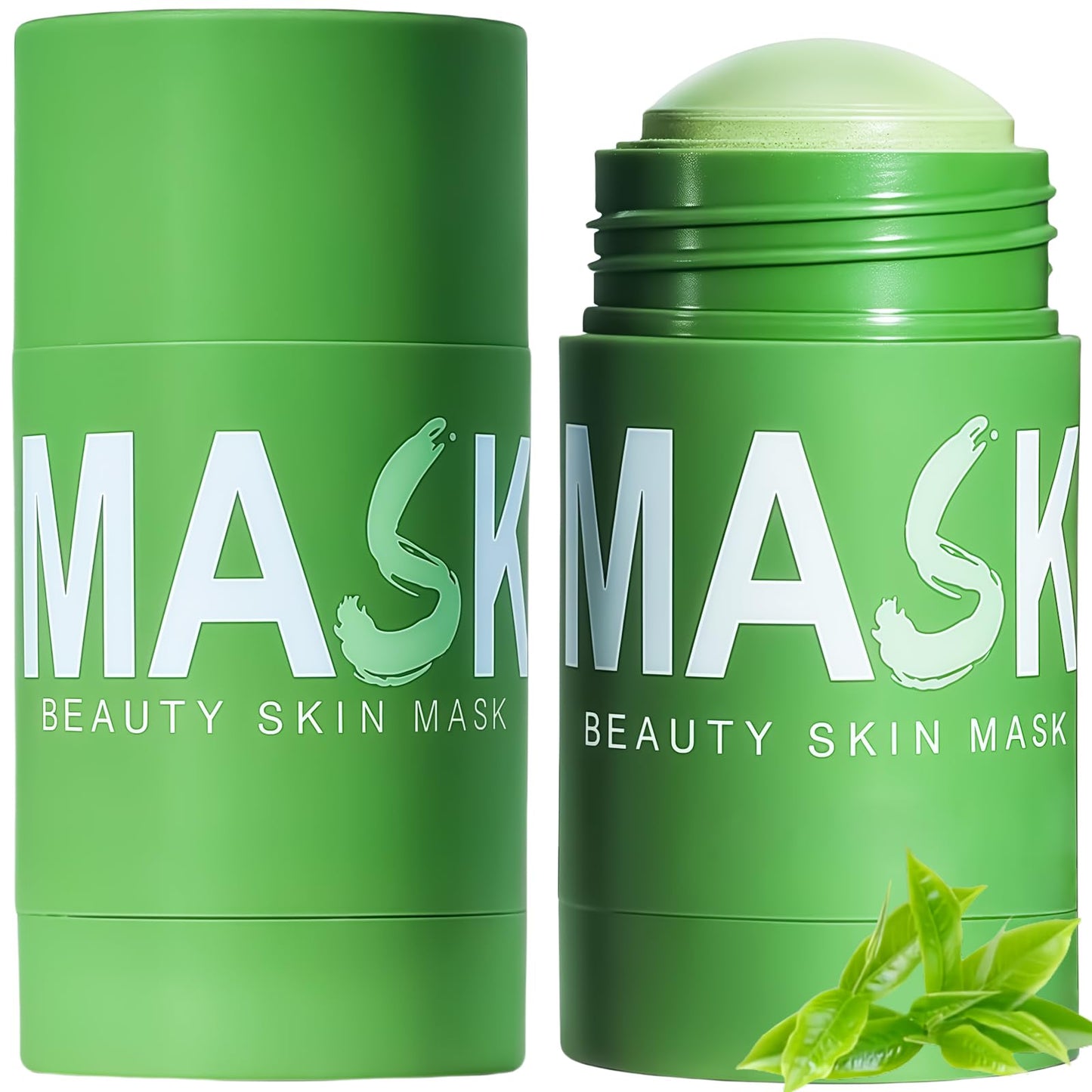 AuraAnge 2 PCS – Green Mask Stick, Green Tea Deep Cleanse Mask & Blackhead Remover for All Skin Types, Cleansing Facial Pores, Moisturizing and Oil Control, Men & Women