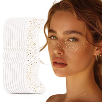 AmiCera Glitter Freckles Face Tattoo, 10 Pcs Face Glitter Freckles Gold for Kids Women, Fake Sparkle Temporary Tattoos Stickers for Girls and Adults Festival Makeup Accessories Face Decor Star