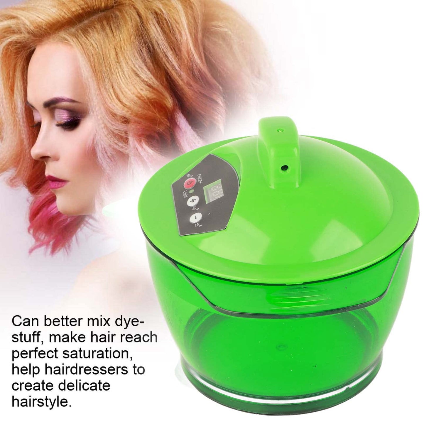 Generic 3 Colors Electric Mixer, Electric Hair Coloring Bowl,Mixer,with Removable Fan Blade Fast and Even Mixing Time Saving Convenient Operation Perfect Saturation Stable Perf (Green)