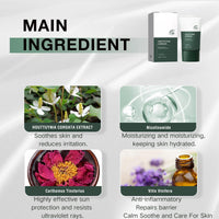 Tianyue Heartleaf Silky Sunscreen Spf 50+++,Korean face moisturizer&Translucent Sunscreen,Lightweight Face Sun Cream,Spf 50 face Moisturiser -Broad Spectrum UV Protection,Non-Greasy, No White Cast 50mL.