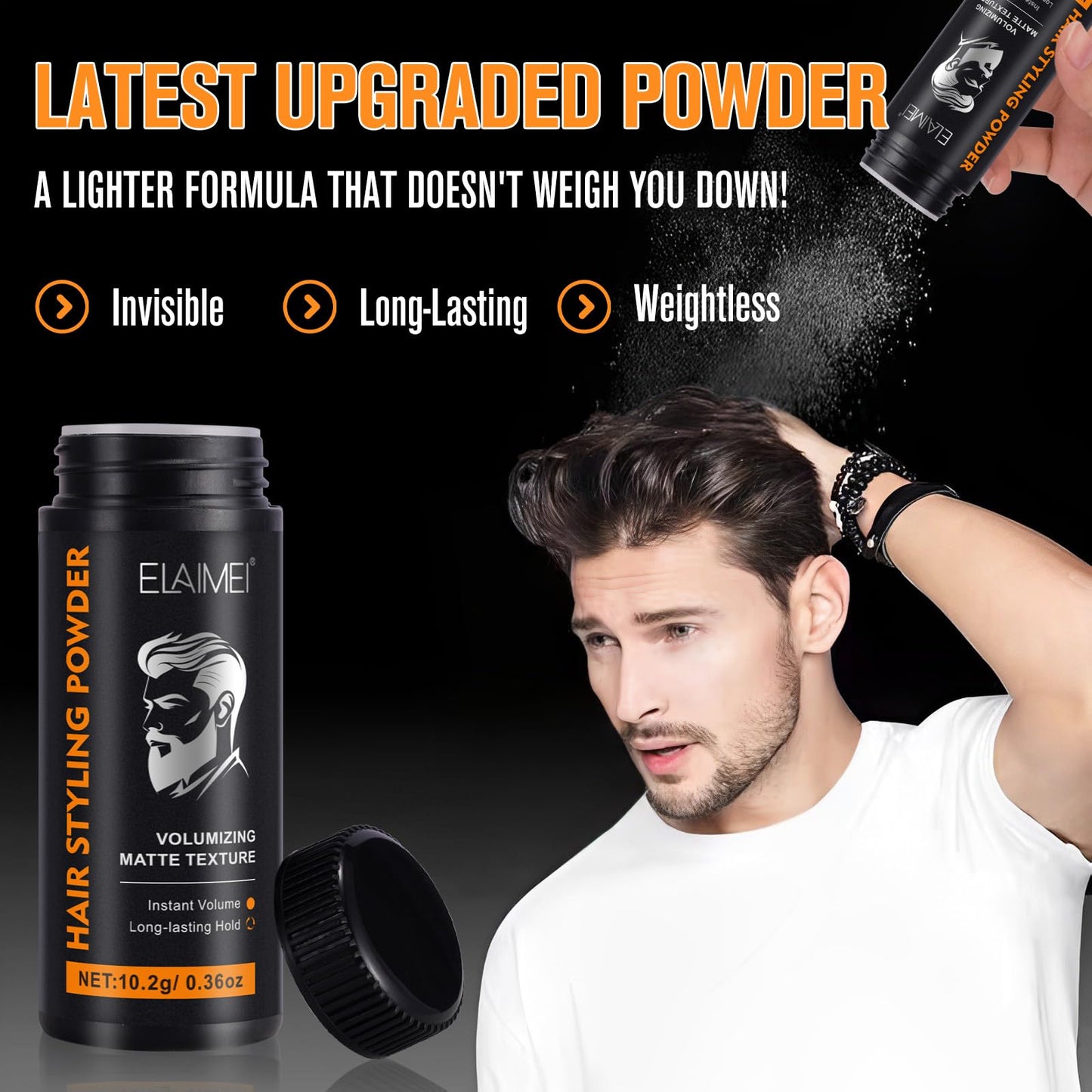 Uruses 2 Pack Hair Styling Powder for Men, 10g Hair Powder, Matte Texture Powder, Long-lasting Hold and Easy Application without Oily