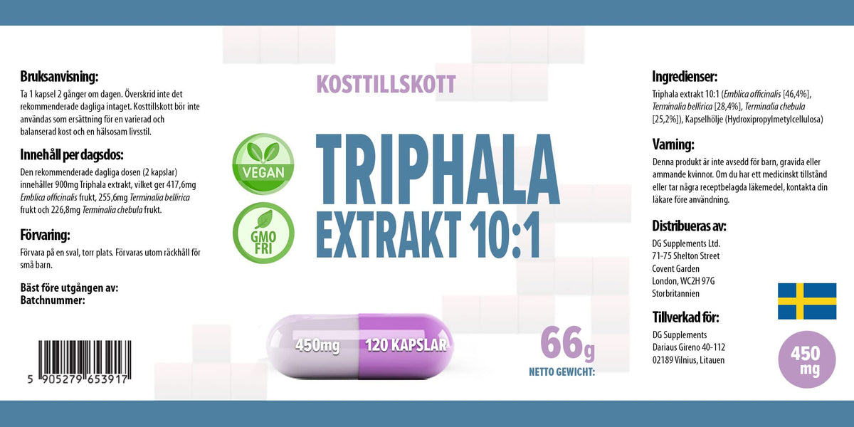 Hepatica Triphala Extract 4,500mg Equivalent | 450mg 10:1 Extract | Amalaki, Haritaki & Bibhitaki | 120 Vegan Capsules | 3rd Party Lab Tested