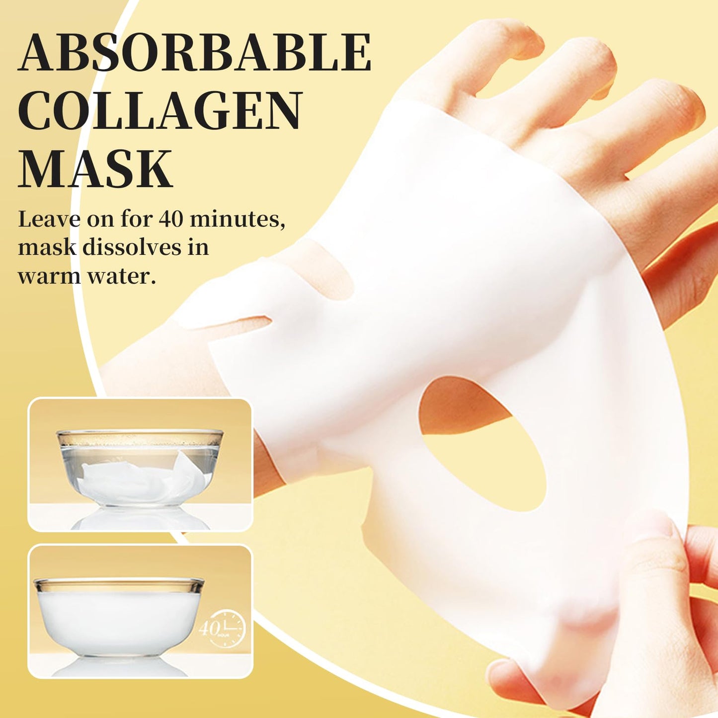 Xumann Biodance Collagen Mask Overnight, Brightening Bio Collagen Face Mask, Moristurizing Anti Wrinkle Face Mask Set with 2PCS Eye Mask
