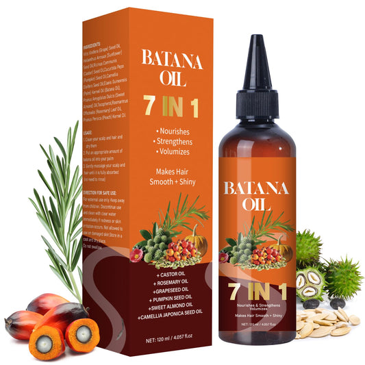 BoloShine Batana Oil for Hair Growth, 7-in-1 Natural Organic Batana Oil for Men & Women, Repairs Damaged Hair, Reduces Hair Loss, Enhances Thickness, Suitable for All Hair Types, 120ml
