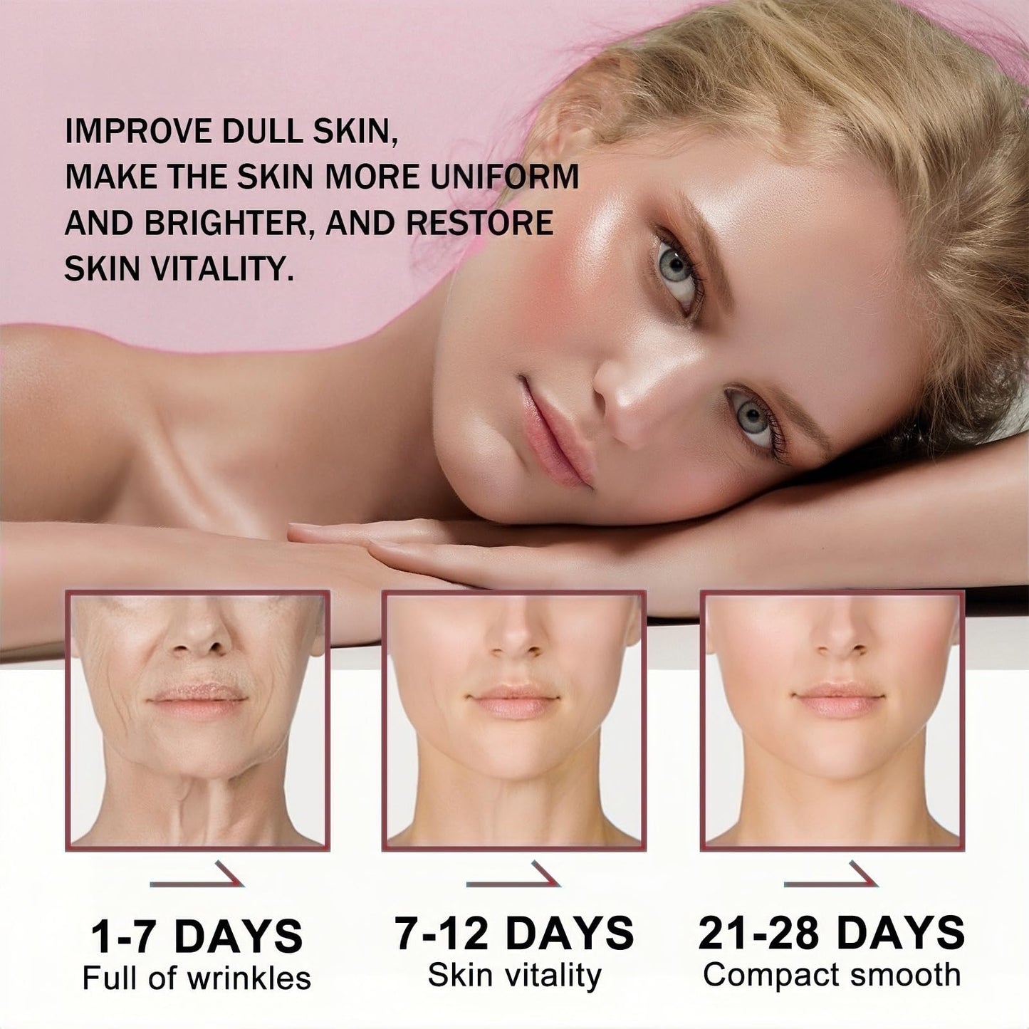 Pink Peptides Serum for Face,Pink Glow Serum,Anti-Aging Collagen Peptide S/erum,Dark Spot Correcting Glow S/erum,G/low Se/rum,Face Se/rum for Women,Moisturiser F/ace,Collagen Ser/um,F/ace Ser/um