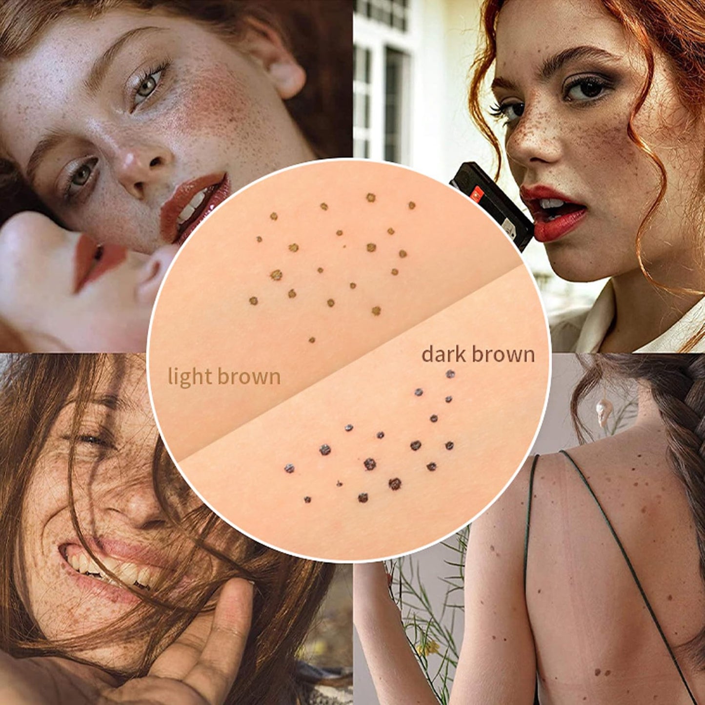 Erinde Freckle Pen Set, Dark Brown Freckles Kit, Natural Lifelike Freckle Makeup Pen, Magic Face Freckle Soft Dot Pen, Quick Dry, Waterproof #2 Pack