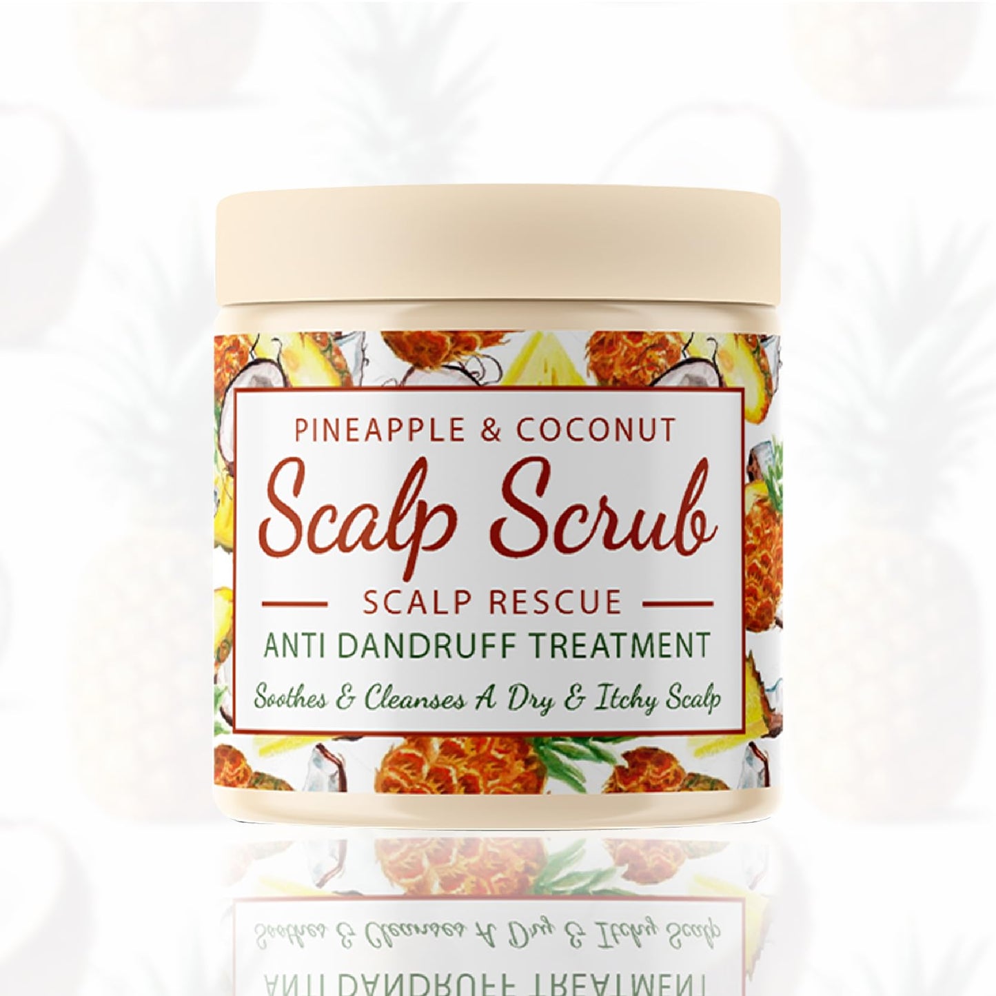 CalmGrace Exfoliating Scalp Scrub | Coconut & Pineapple Hair Scrub Scent | Natural Hair Care | Hair Scalp Exfoliator for Dandruff Prone Oily Hair & Dry, Itchy Scalp – 200g