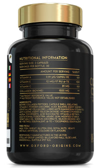 Advanced Collagen Complex | 1593mg Vitamin Boosted Complex for Glowing Hair, Skin & Nails | 90 High Strength Capsules | Premium Bovine Supplements for Women & Men, Made in The UK