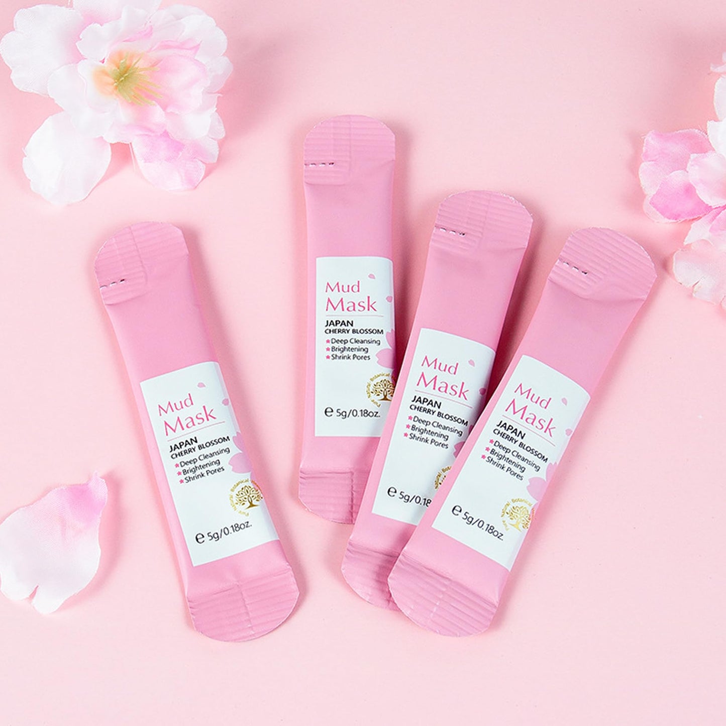 Xumann 20PCS Sakura Skincare Set, Deep Cleanse Pink Face Mask Skincare, Brightening and Moisturizing Pink Clay Mask