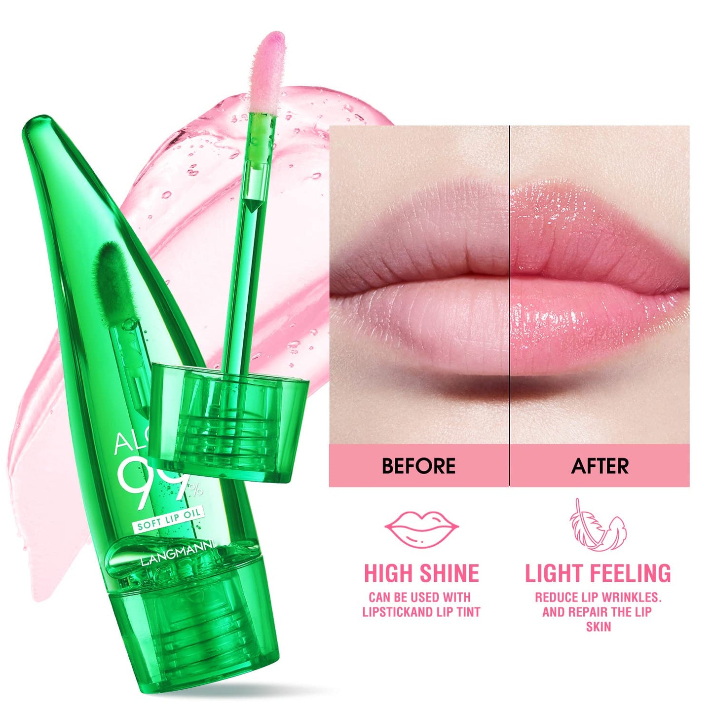 Aloe Vera Lip Balm, Magic Colour Changing Lipstick Long Lasting Lip Balm Set Lips Moisturizer Aloe Vera Lip Stick for Women Girls (3Pack Lip Oil)