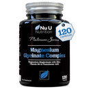 Magnesium Glycinate with Vitamin B6, Zinc and Pantothenic Acid - 120 Vegan Capsules - 250mg Elemental Magnesium from Chelated Magnesium per Serving - High Strength Magnesium Bisglycinate