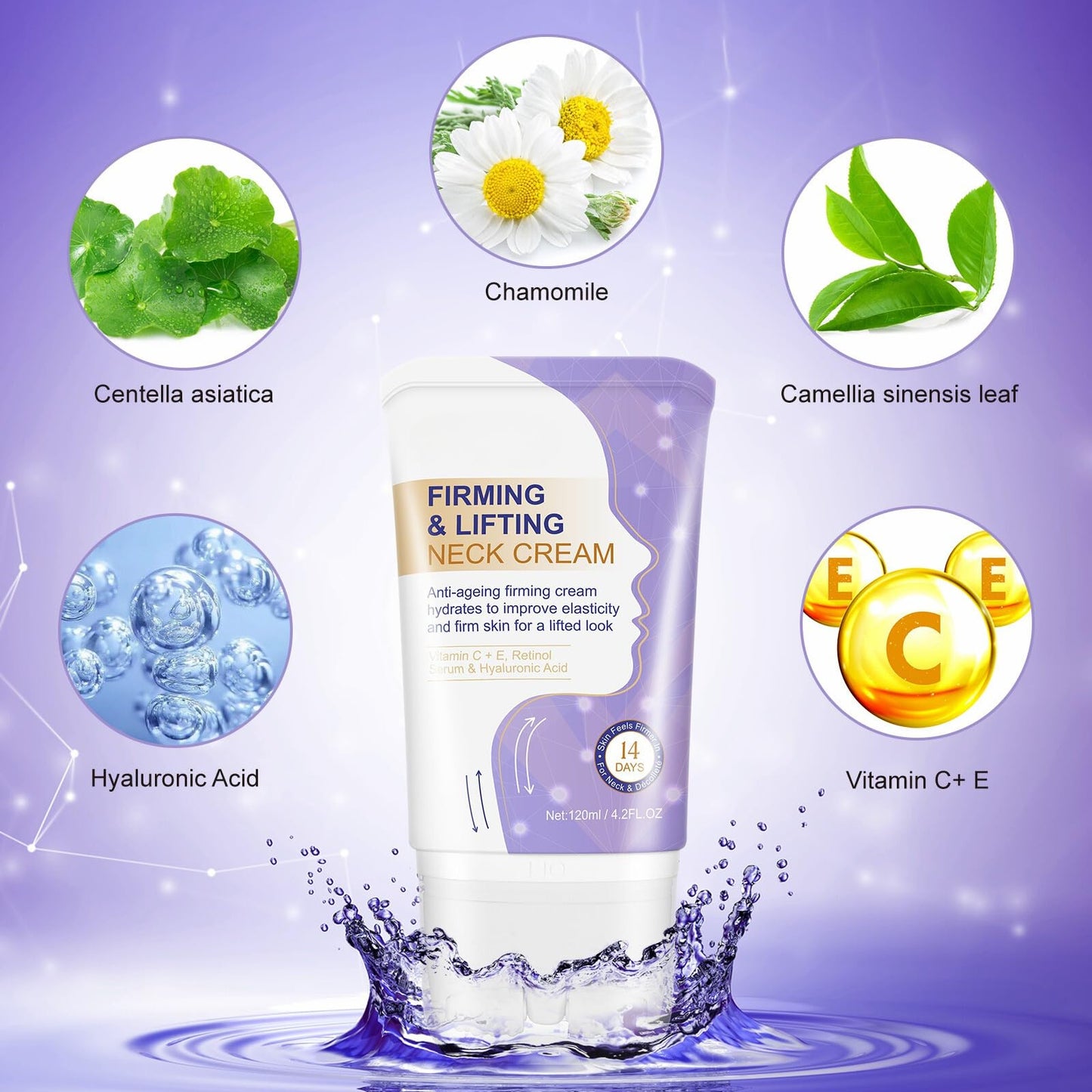Trendyfave Neck Firming And Tightening, 120g Neck Firming Cream, Anti Wrinkle Cream with Vitamins E & C, Skin Tightening Cream, Neck Tightening Cream for Neck Tightening Lifting Sagging Skin