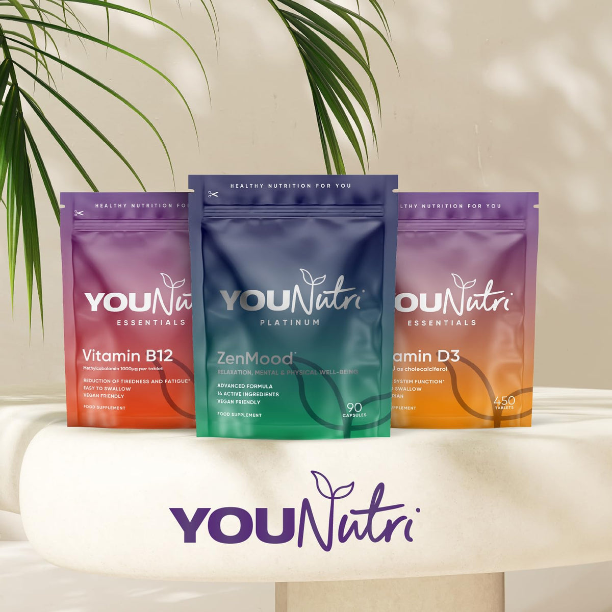 YouNutri ZenMood for Relaxation, Mental & Physical Well-Being with Lemon Balm, Magnesium Bisglycinate, L-Theanine, Chamomile and Saffron | Stress Relief & Mood Support | 1 Month Supply