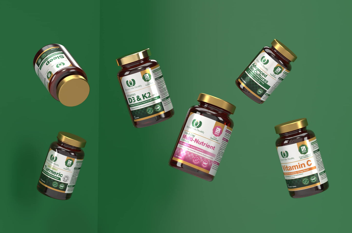 Organic High Concentration Full Spectrum KSM-66 ASHWAGANDHA with 5% Withanolides and Black Pepper, Made in Britain by Royal Oak Health, 60 Capsules