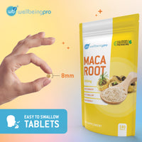 WBP Maca Root 6000mg Tablets (6 Month Supply) - Super Strength Unisex Vegan Herbal Extract - Eco & Letterbox-Friendly Compostable Packaging - Premium Quality Peruvian Maca Made in the UK - 180 Tablets