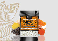 OZUNA NUTRITION Organic Turmeric Capsules High Strength Curcumin with Black Pepper and Ginger 1812mg | 60 Capsules