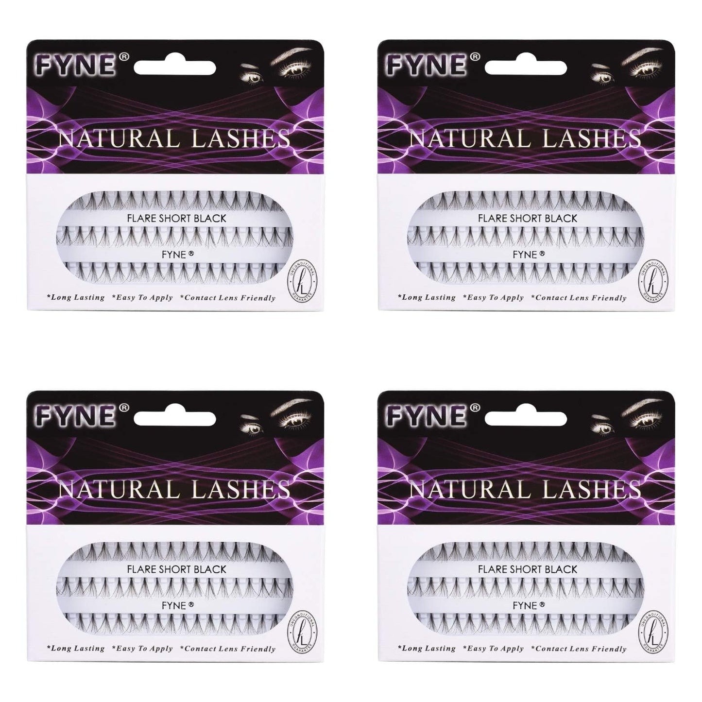 FYNE Natural Eyelash Extensions (Pack of 4, 8mm - Short)