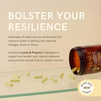 Herstat L-Lysine & Propolis Supplements | High Potency L Lysine Immune Support Formula with 5:1 Propolis Extract, Quercetin, VIT C, VIT E and Zinc