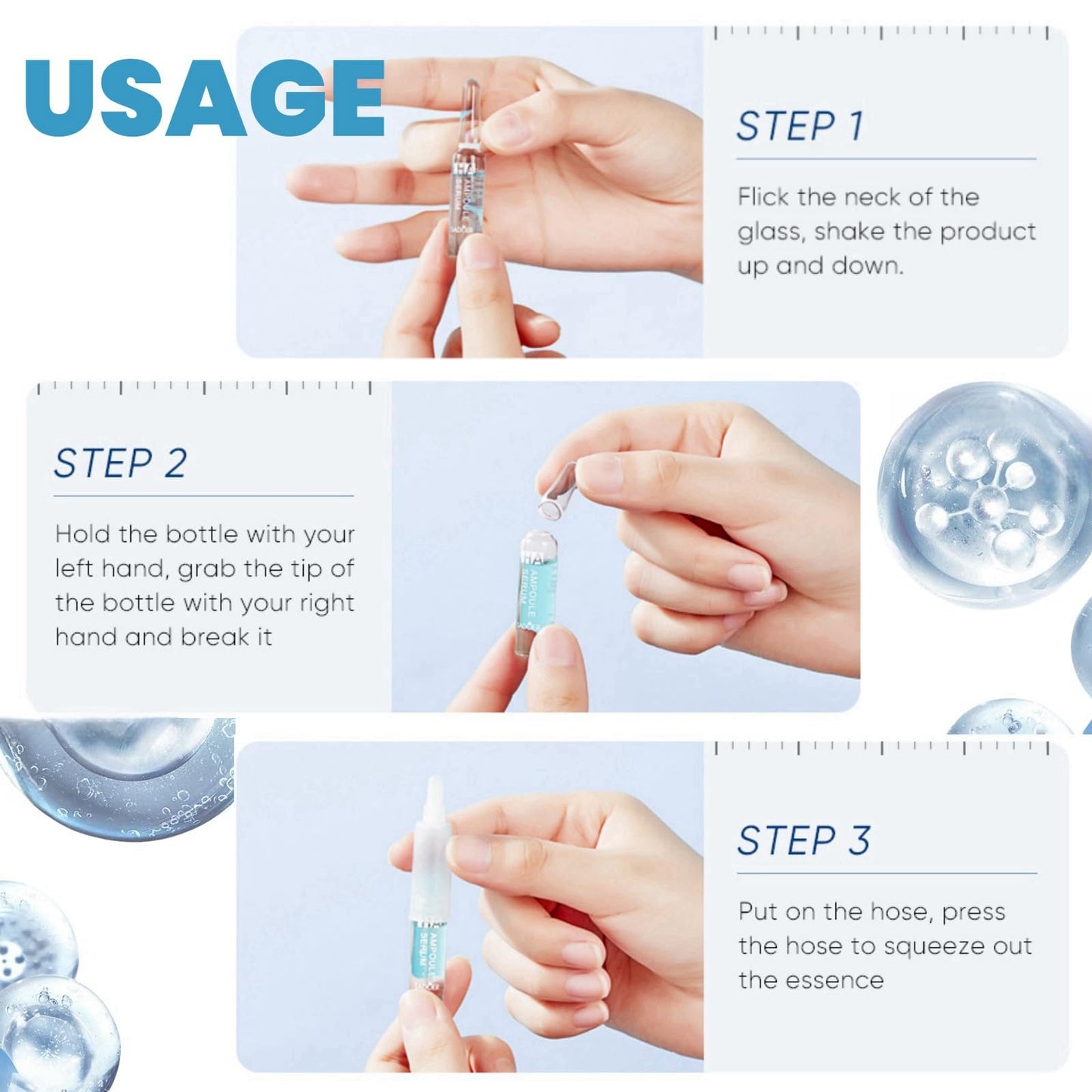 7Pcs Hyaluronic Acid Micr-oneedling Serum,Hyaluronic Acid Concentrated Ampoules,Hyaluronic Acid Serum for Face Micr-oneedling Serum,Hyaluronic Acid Micr-oneedling Serum,Hydrating Face Serum for Women