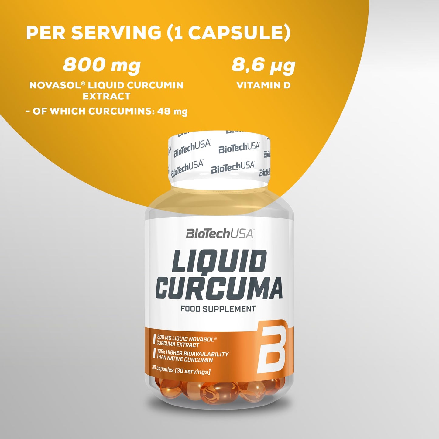 BioTechUSA Liquid Curcuma | High Bioavailability | Liquid Curcumin Extract | with Vitamin D | 30-Day Supply