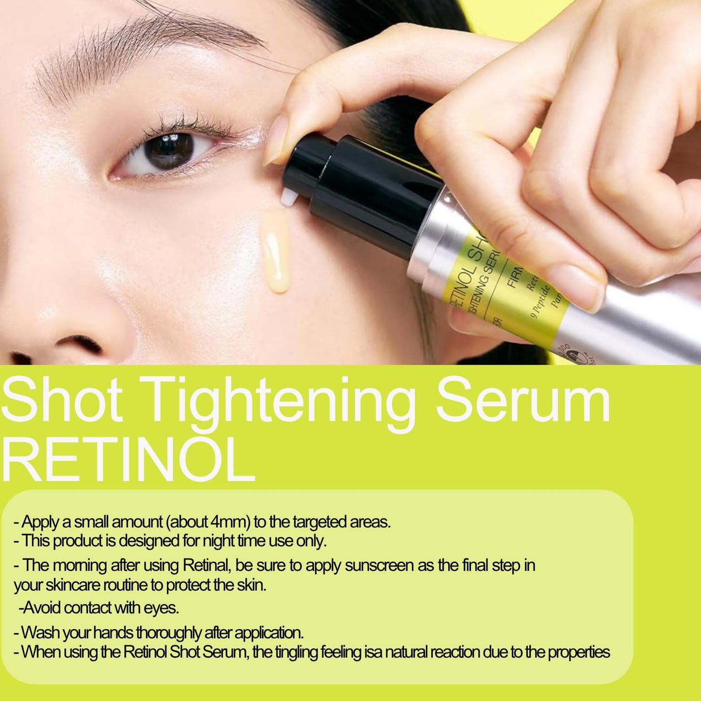Tongyend Retinol Skin Booster Serum 30ml - Retinol Serum for Face 0.1% Pure Retinal with Peptides, Korean Anti-Aging Serums for Wrinkles, Pore Minimiser, Vegan & Fragrance-Free