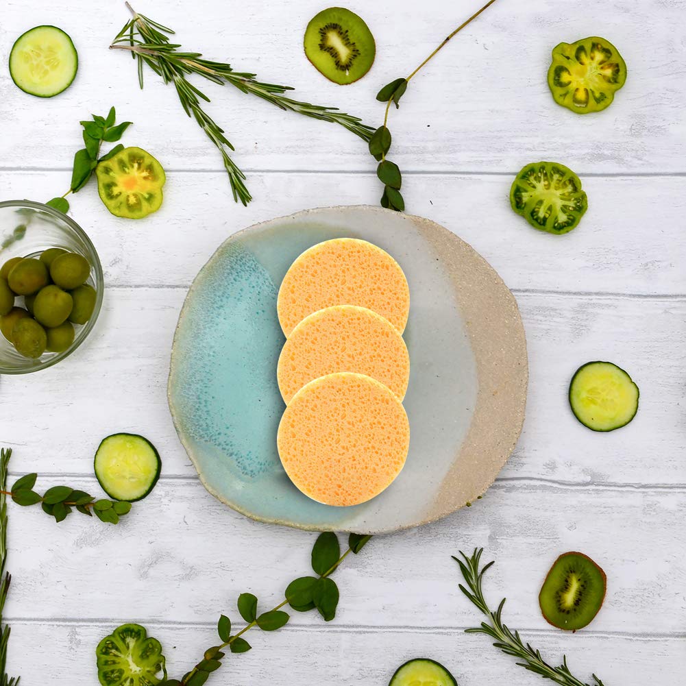 12Pcs Large Facial Sponges Reusable Natural Face Sponges Cleansing Puff Mask Sponges Make Up Remover Sponges Pads Cellulose Sponges Face Wash Sponge Reusable Round Face Sponge For Facial Cleaning SPA