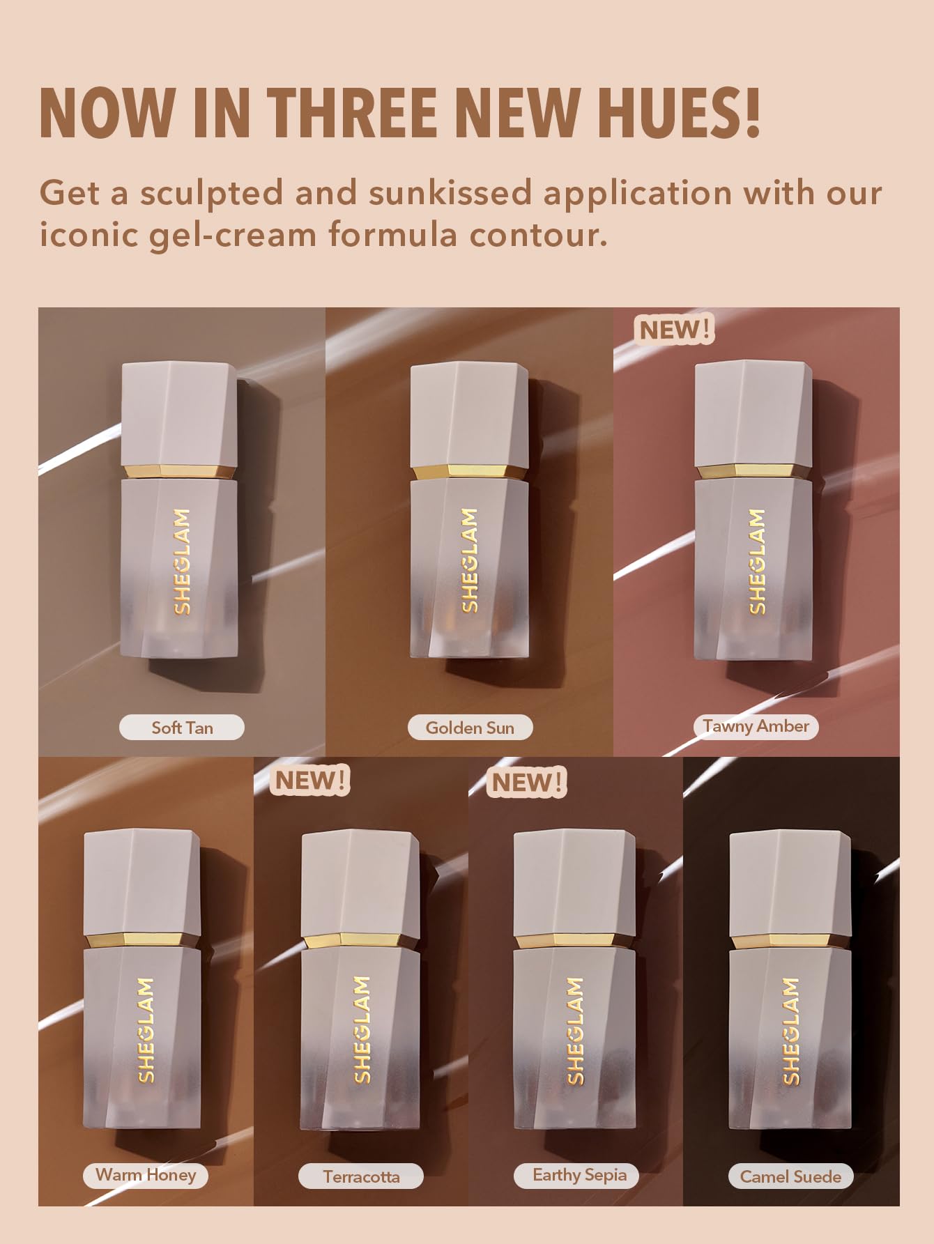 SHEGLAM Sun Sculpt Cool Toned Liquid Contour Stick Long Lasting Cream Bronzer Makeup - Golden Sun