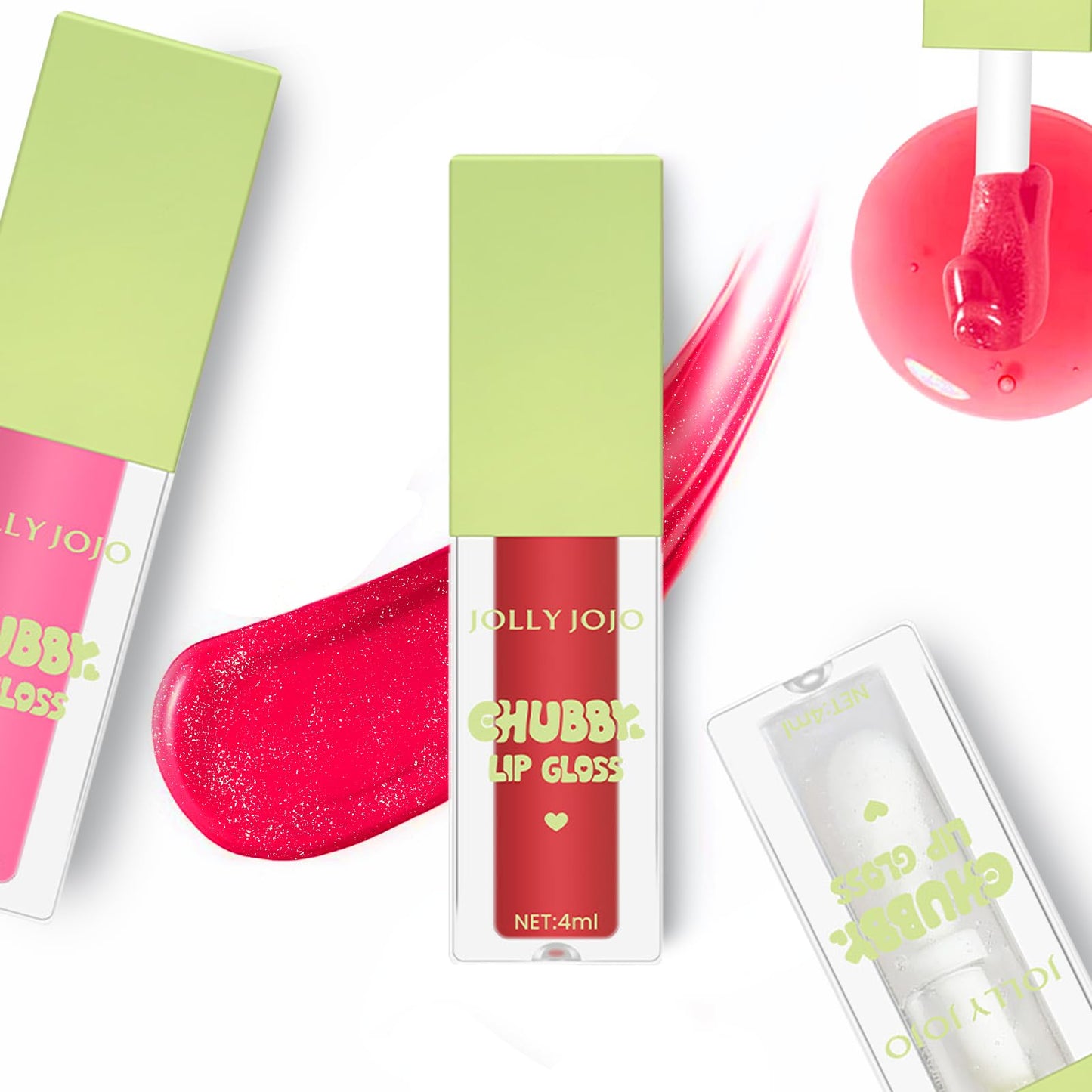 Leogony 3PCS Fat Oil Lip Gloss, Long Lasting Moisturizing Fat Oil Lip Gloss, Glitter Plumping Fat Lip Oil Set