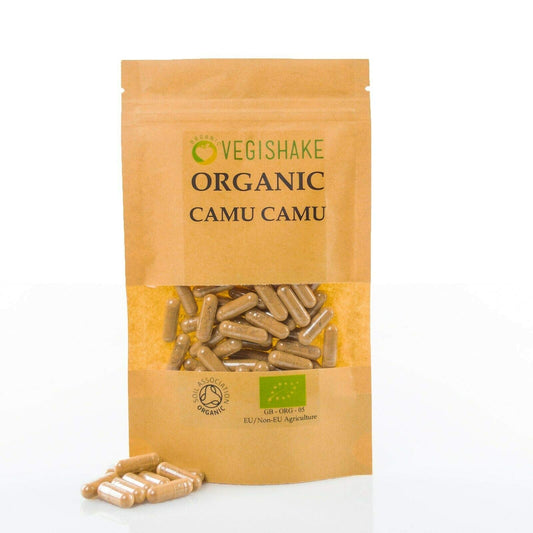 vegishake Organic Camu Camu HPMC Capsule High Vitamin C Raw Fruits Powder Cacari Vegan Halal Kosher (90 Capsules)