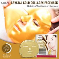 Glamza Infinitive Beauty Collagen Face Masks – Gold Face Mask Hydrates, Rejuvenates & Moisturises Skin (x2)