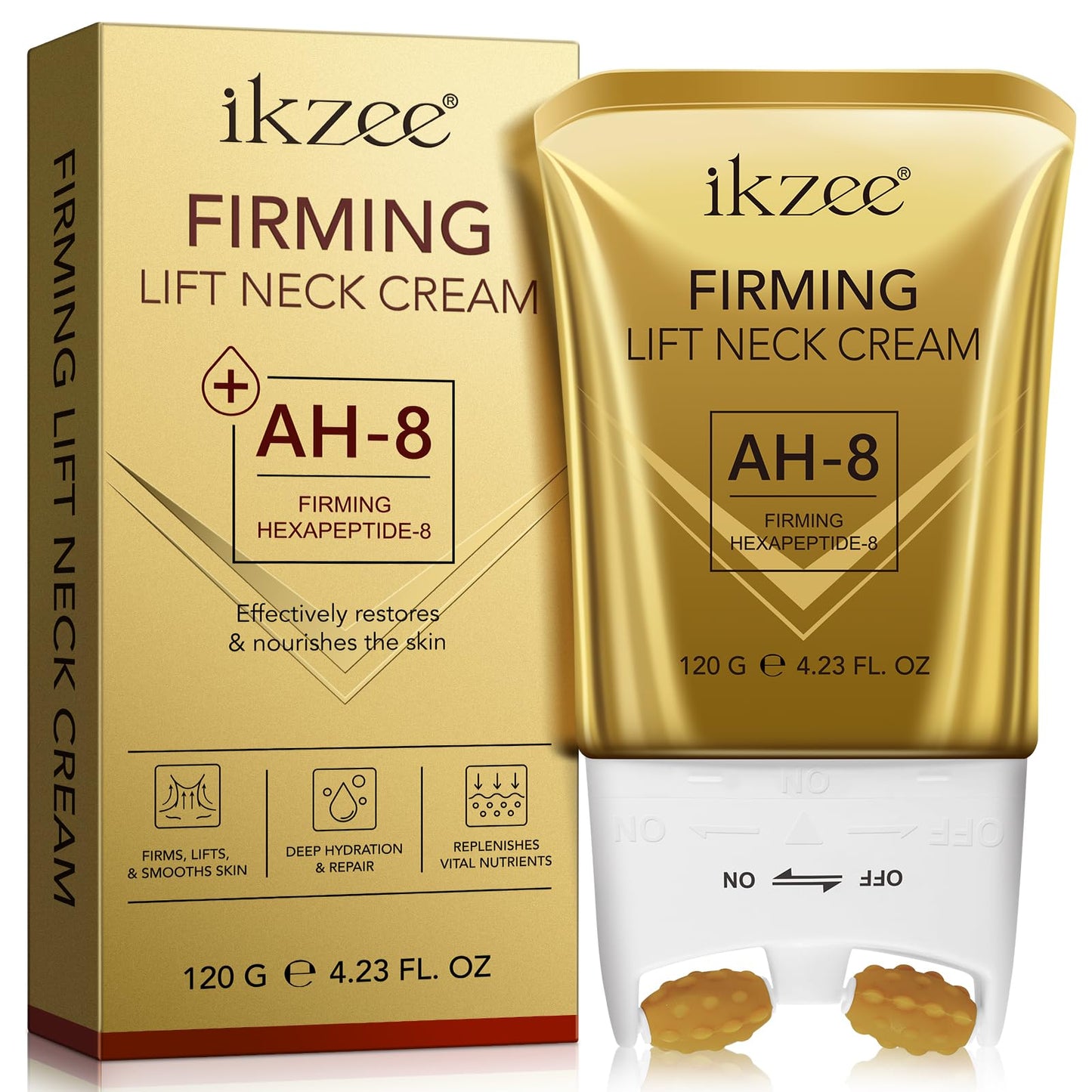 AH-8 Firming Neck Cream for Crepey Skin Body Care Comfort, with Double Roller Massage, Firm and Lift Sagging Skin, Hydration & Repair, Firms, Lifts & Reduce Wrinkles Fine Lines And Double Chin(1) (1)