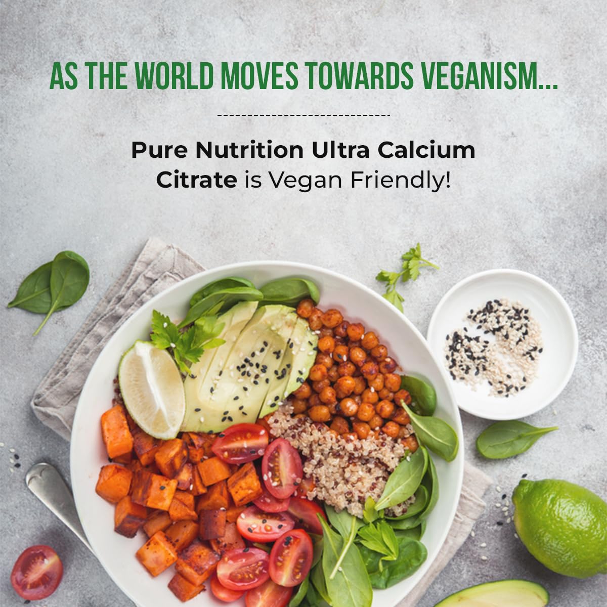 PURENUTRITION ME Pure Nutrition Ultra Calcium Citrate 1250 mg | Highly absorbable Calcium Supplement with Calcium Citrate Malate, Vitamin D, Zinc, and Magnesium | 1 Tablet Daily | Non-GMO | Gluten-Free | 180 Veg Tabs