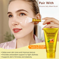 Uocasi Turmeric Collagen Overnight Wrapping Mask,Kojic Acid Turmeric Night Wrapping Peel Off Mask -Gentle On The Skin,Brighten Skin,Moisturizing,Nourishes Dull,Uneven Skin,Firming Skin For Glowing Skin -75ML