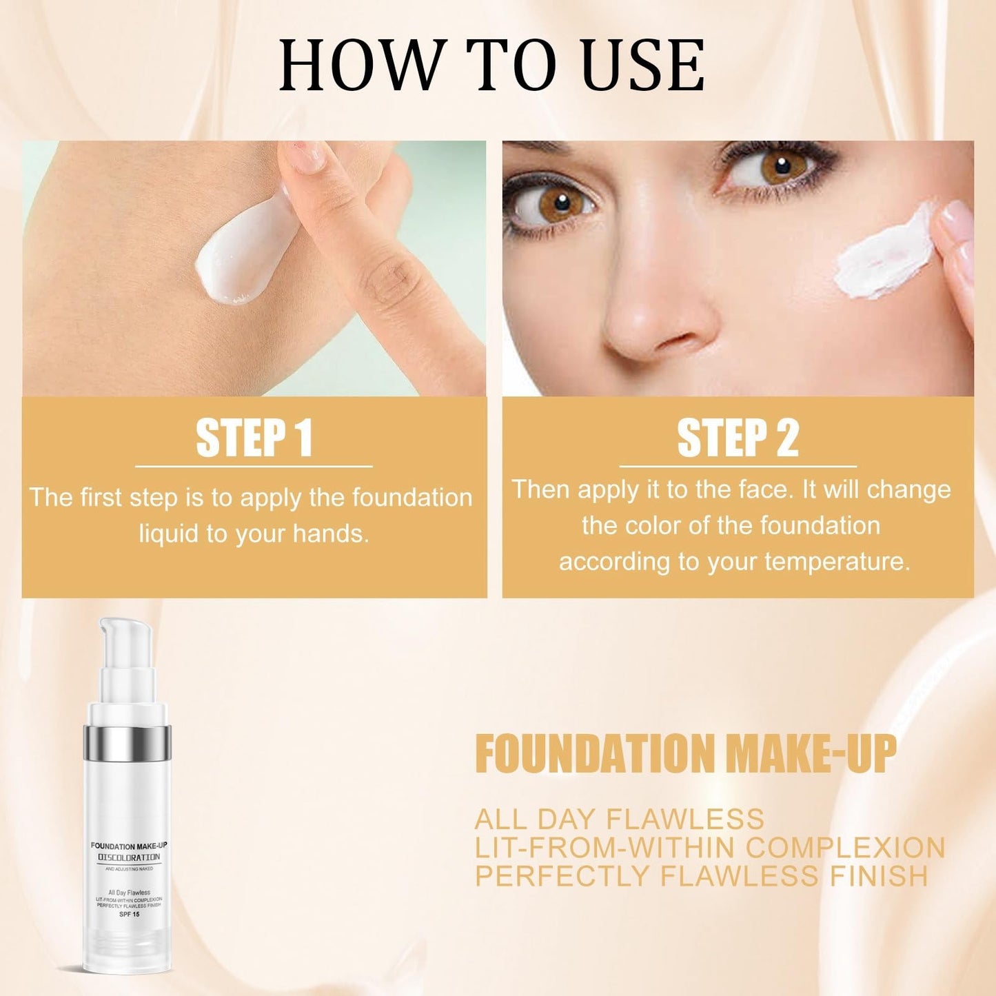 Siyinzu Colour Changing Foundation,Colour Changing Mature Skin Foundation,Foundation Colour Changing,Long-Lasting Makeup Fou-ndation for Mature Skin,Waterproof Moisturising Fou-ndation