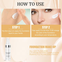 Siyinzu Colour Changing Foundation,Colour Changing Mature Skin Foundation,Foundation Colour Changing,Long-Lasting Makeup Fou-ndation for Mature Skin,Waterproof Moisturising Fou-ndation