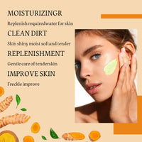 IZBEAUVO Turmeric Clay Mask,Turmeric Vitamin c Face Mask,Clay Face Mask,Turmeric Mask Stick,Clay Mask for Pores Deep Cleanse,Reduce Acne Dark Spots & Pores Anti-Aging,Brightening for Men and Women