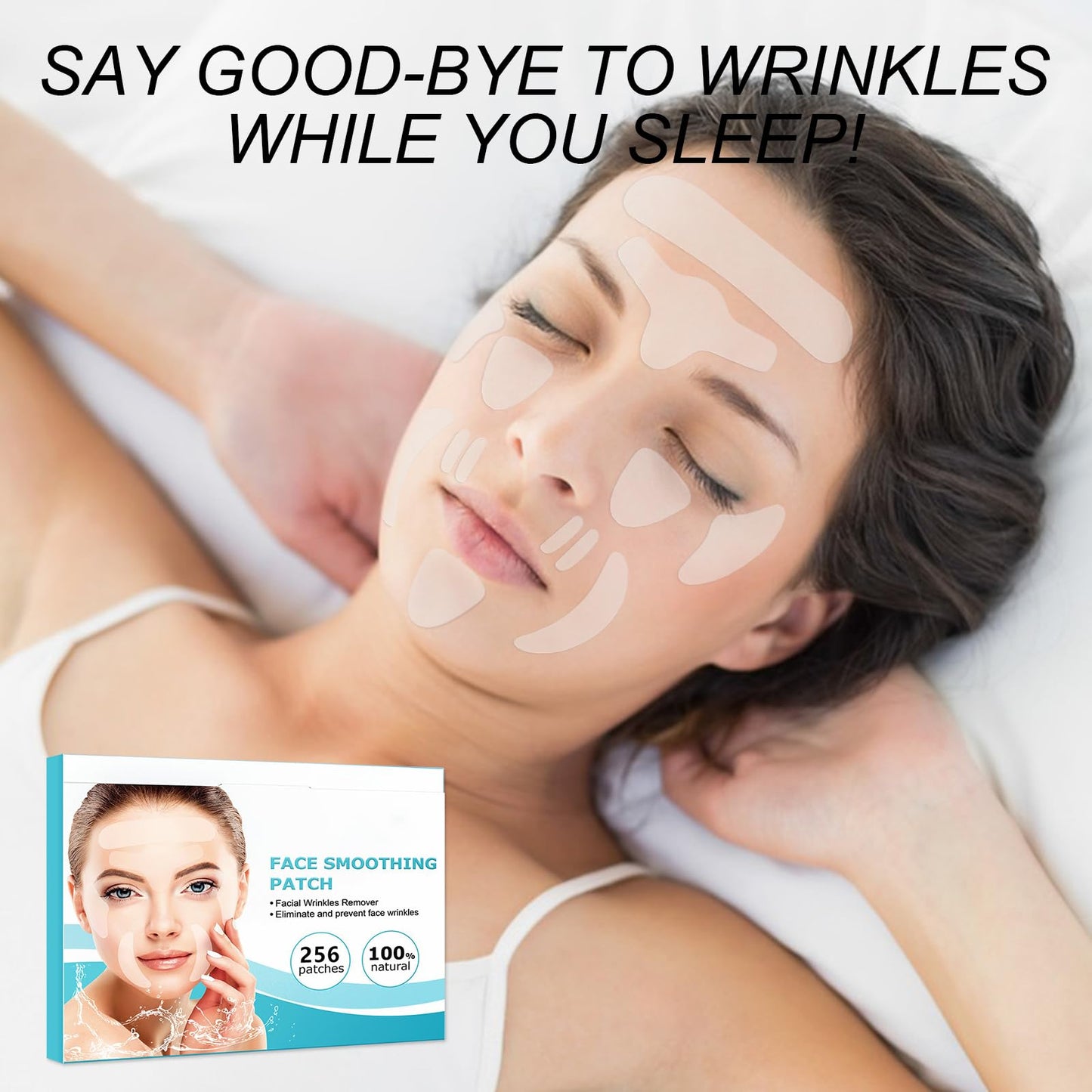 wimony 256 Pcs Wrinkle Patches,Facial Wrinkle Patches,Wrinkle Remover Strips,Pure Collagen Anti Wrinkle Patches,Wrinkles Treatment Patches,Smooth Eye,Mouth,Forehead Wrinkles,Moisturize Forehead&Between Eyes