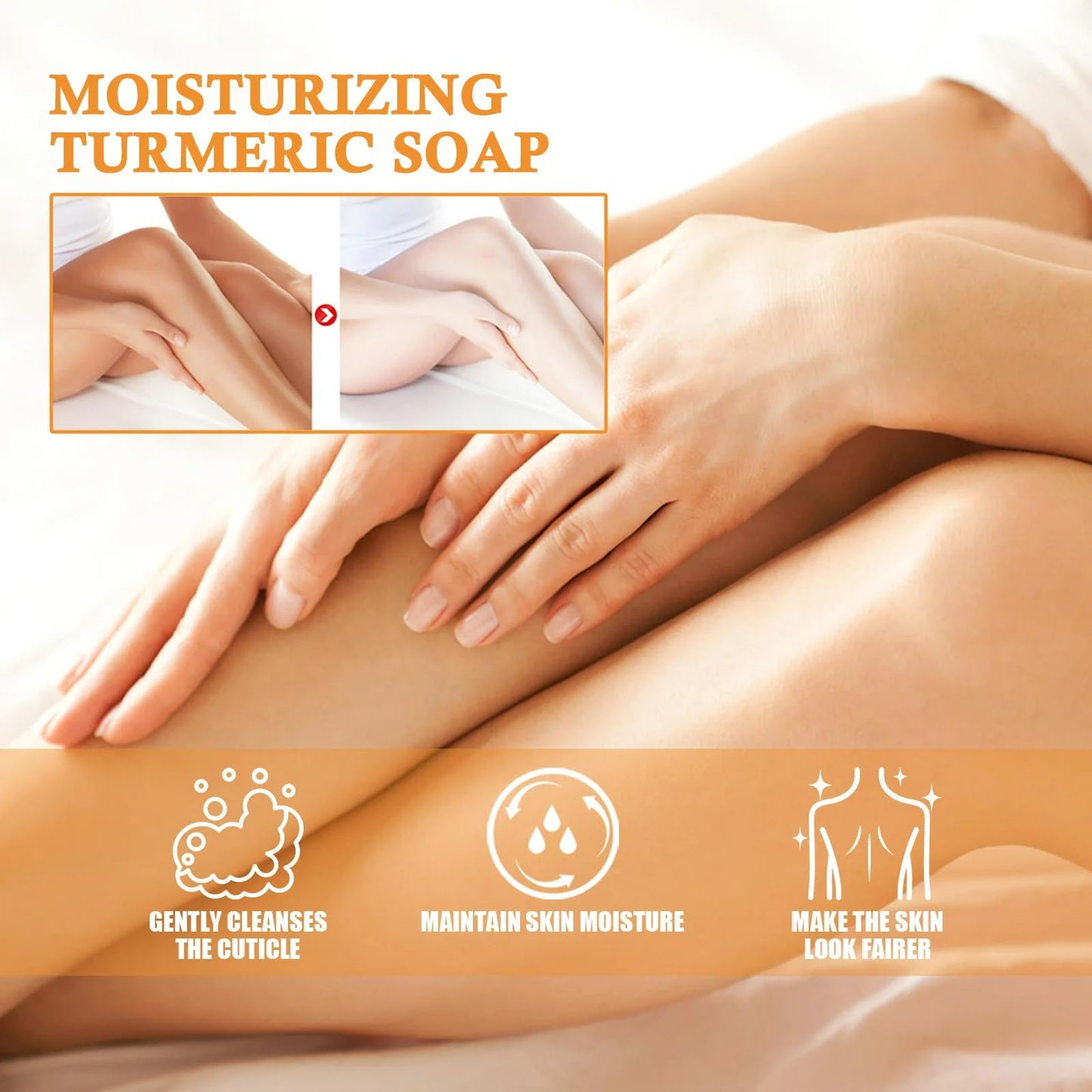 Turmeric Soap-Turmeric Natural Soap Bar-Turmeric Hand Soap for Correct Acne Dark Spots,Tend Skin Moisturizing Deep Cleansing Erase Fine Lines Firming Face And Body (1 PACK)