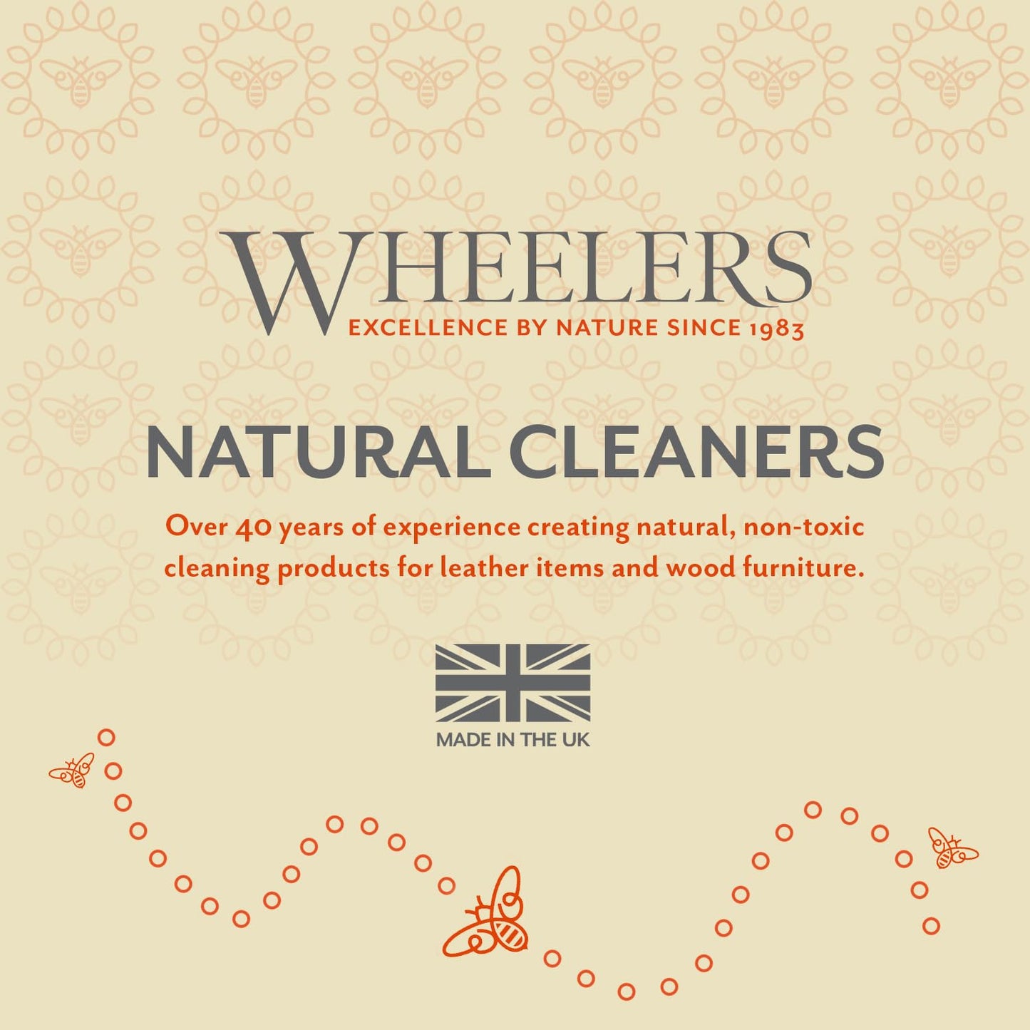 Wheelers Natural Leather Balm (300ml) Natural Beeswax, Infused with Essential Oils, Deep Nourish, Protection and Leather Restorer for Sofas, Car Seats, Shoes, Jackets, Belts and More - Made in UK