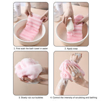 Belligern Exfoliating Towel 4 PCS Exfoliating Antibacterial Shower Towel Exfoliating Cloth Exfoliating Shower Towel Exfoliating Towels for Men and Women Bath Extra Long Exfoliating Face Towel