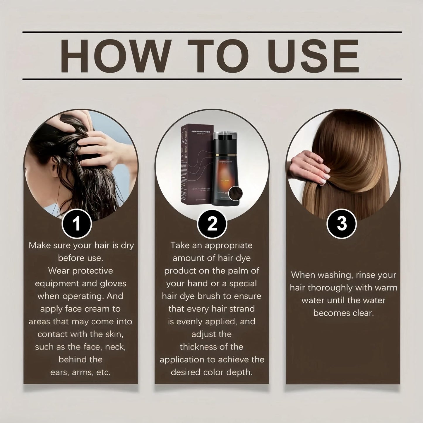Xinyig Dark Brown Polar Hair Dye Shampoo,Colour Shampoo to Cover Grey Hair,Hair Care Instant Dye Shampoo,Long Lasting Hair Color Shampoo for Grey Hair,Hair Color for Women,Anti Grey Shampoo(Dark Brown)